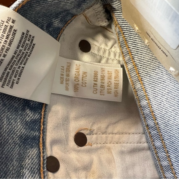 Agolde tinfoil metallic silver high rise jeans button fly pinch waist 25 - Picture 5 of 10